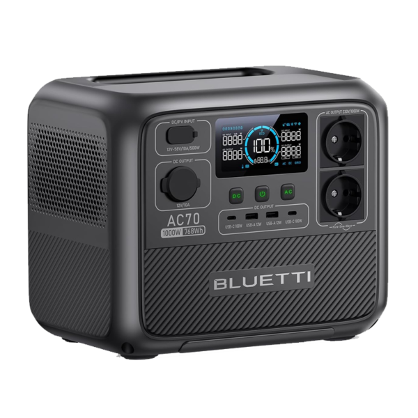 BLUETTI AC70: Generador Solar 768Wh – 1000W